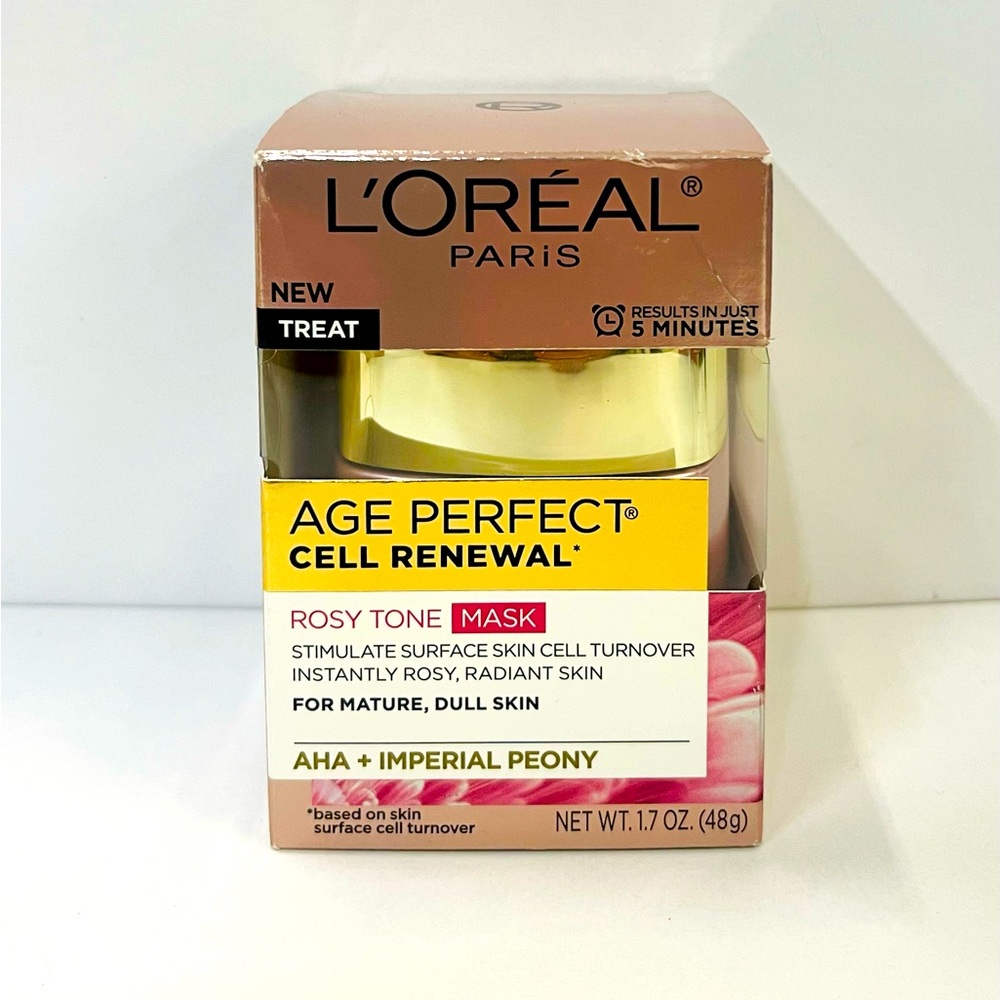 L'Oreal Skincare Age Perfect Rosy Tone Face Mask With Aha & imperial peony1.7 Oz